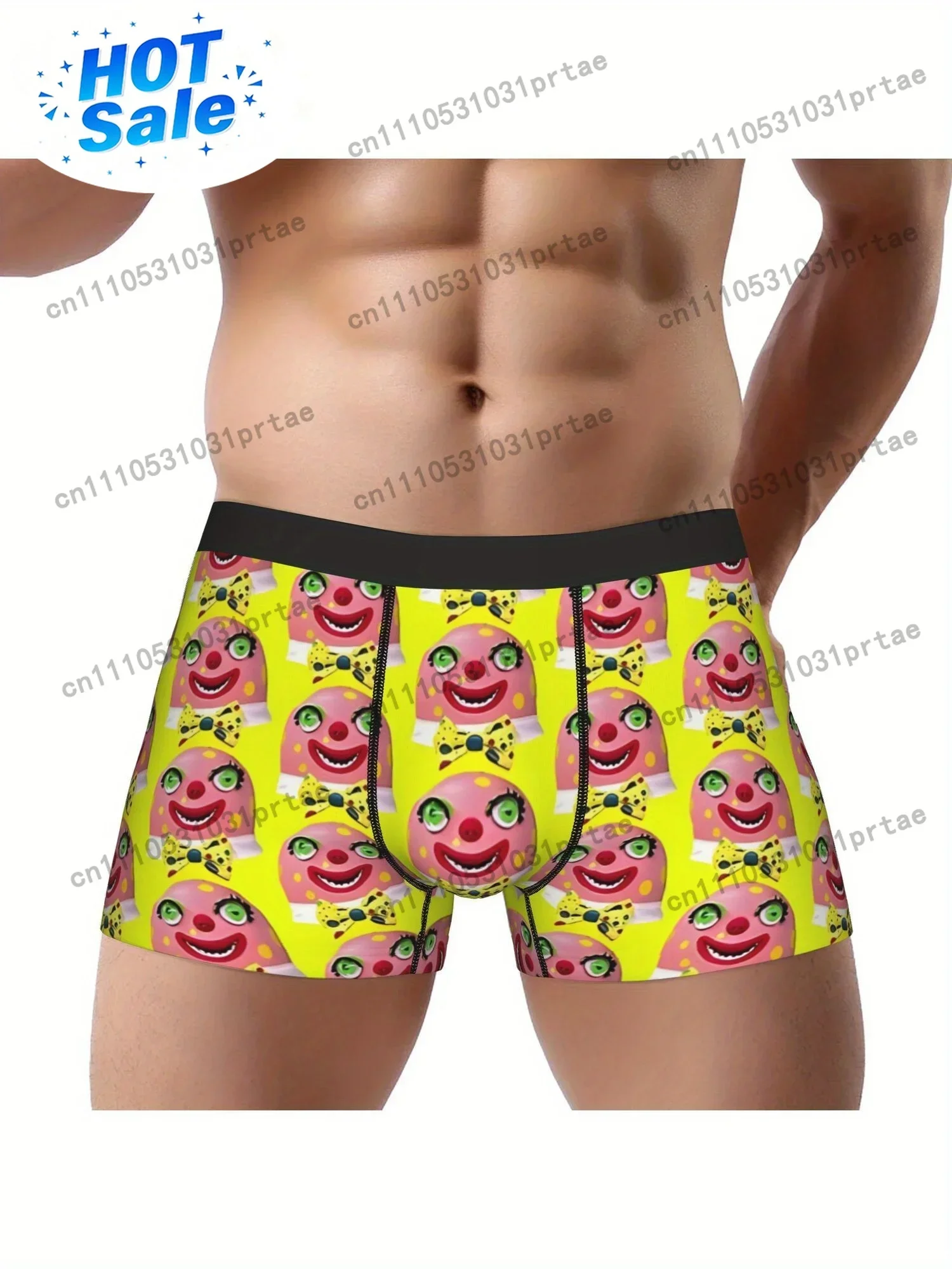 of Mr. Blobby Themed Breathable Men'S Underwear, Sexy Boxer Shorts for Halloween And Christmas bLACK