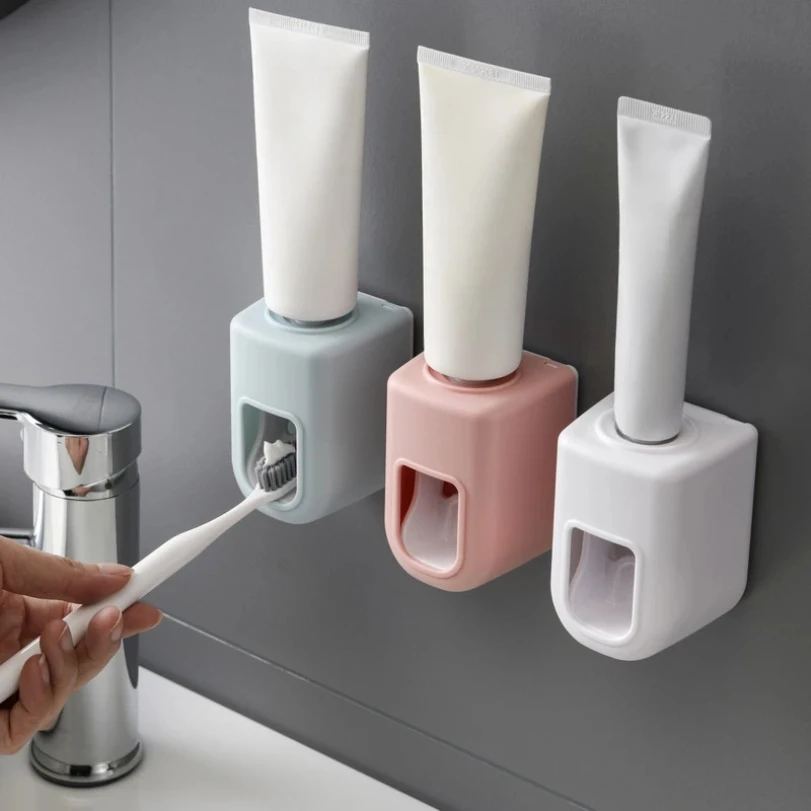 New Waterproof Automatic Toothpaste Dispenser Wall Mount Toothpaste Squeezer Holder Bathroom Storage Accessories