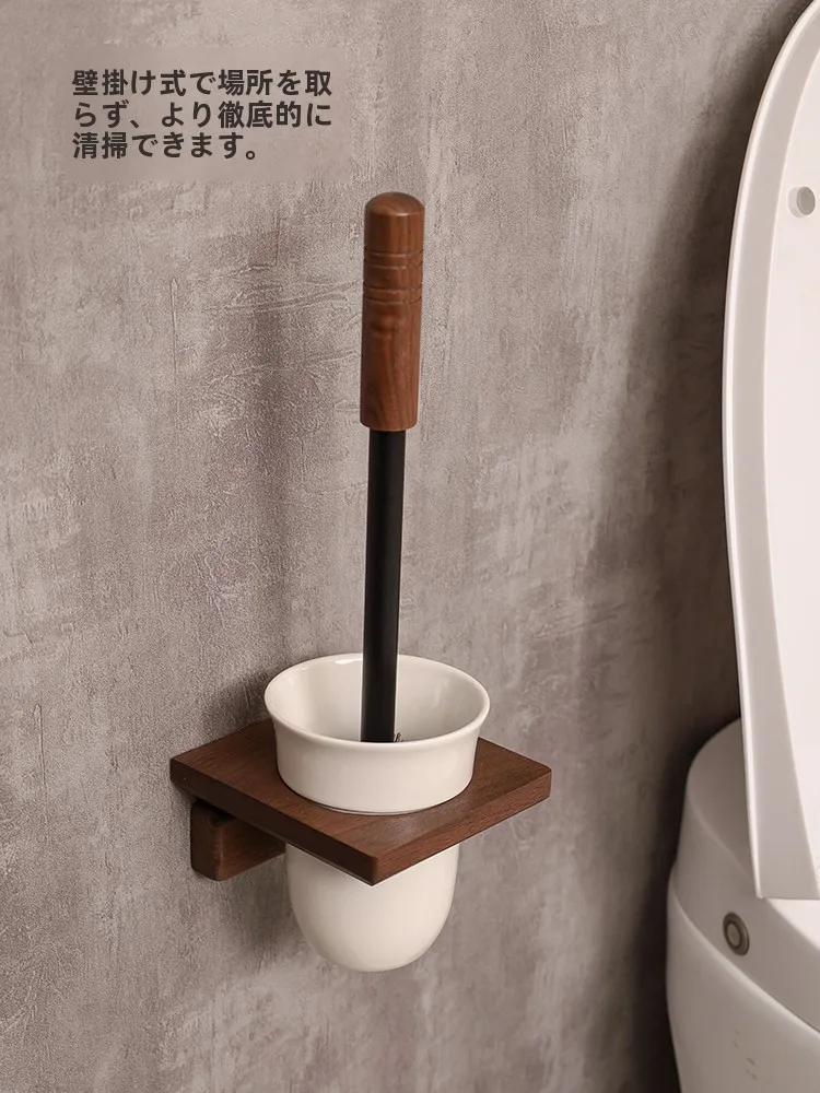 

Деревянная туалетная щетка Mensiso для настенного крепления без сверления, прочная, с ручкой из церкального стекла, незаменимый инструмент для уборки ванной комнаты