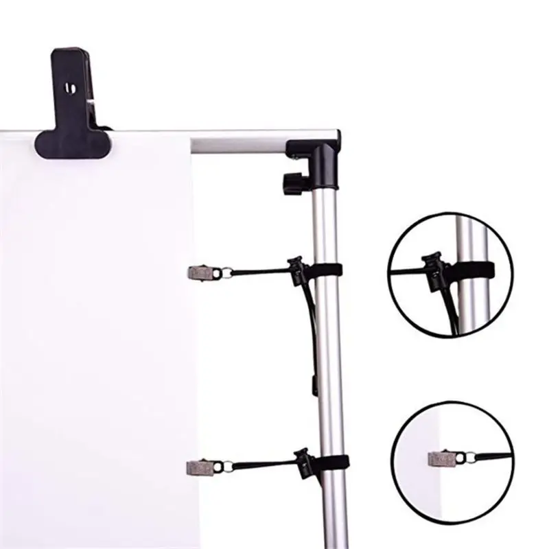 배경 천 클램프, 사진 작업실 배경 클립 홀더, 200mm/8 인치 조절 가능한 탄성 코드, 12 개/세트