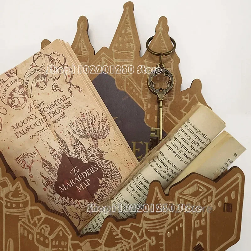 Marauders Map Time Converter Necklace 9 4/3 Platform Ticket Cosplay Magician Boy Magic Ticket Halloween Cosplay Props