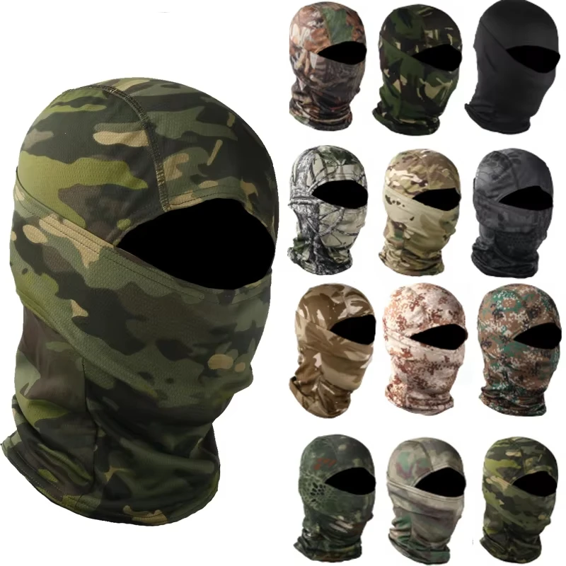 Camouflage Balaclava Hat Cycling Full Face Mask Outdoor Sports Hunting Hiking Ski Mask Motorcycle Helmet Inner Cap