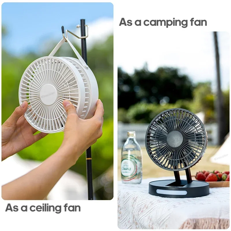 

3600mAh foldable portable desktop fan Angle adjustable rechargeable fan Air Circulator Ventilator Silent High wind power 5 speed