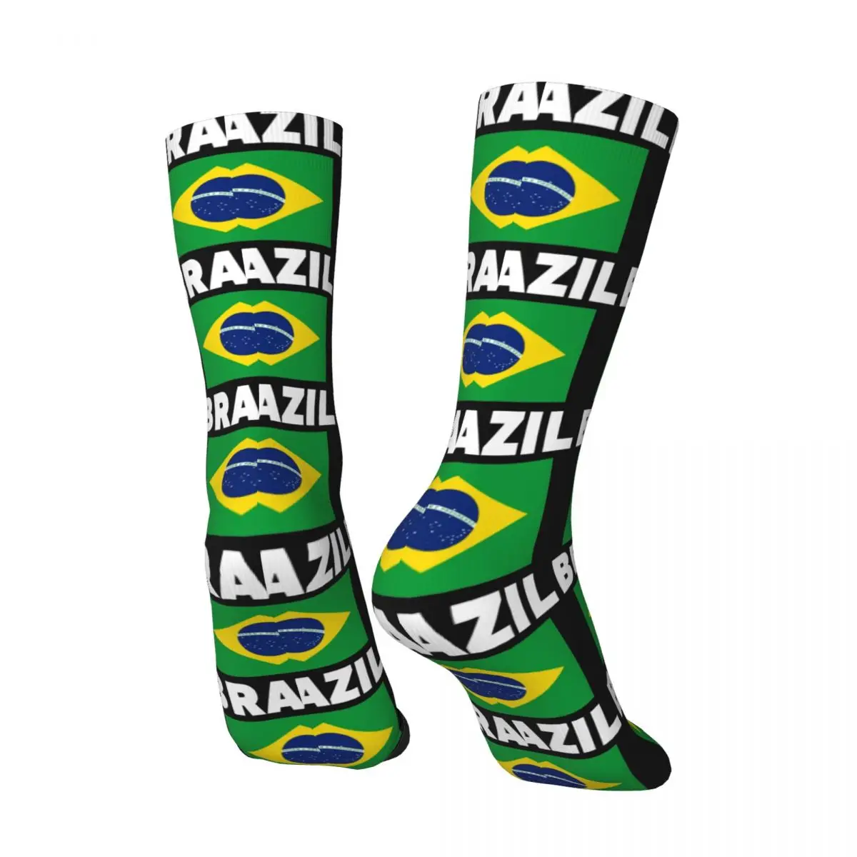 Kaus kaki bendera Brasil kaus kaki Modern Anti keringat musim dingin kaus kaki pria kualitas grafis olahraga luar ruangan