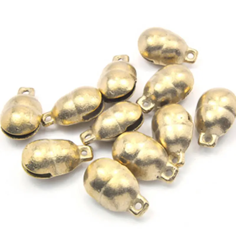 Golden Brass Peanut Bells Pet Singing Bells Metal Beaeds for Pet Various Sizes NBB411