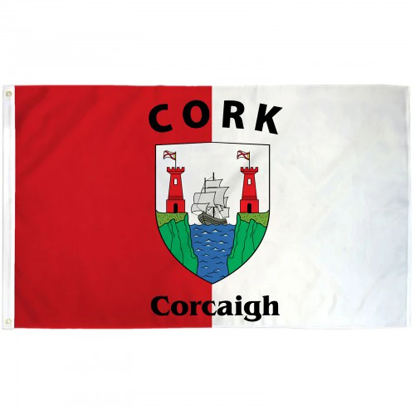 Cork Ireland County Flag 3x5FT Banner 100% Polyester Digital Printing Double Stitched Outdoor Indoor Home Party Decorations