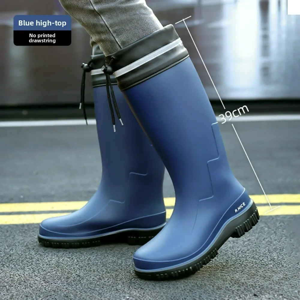 Tall High Tube Waterproof Rain Boots Slip Resistant Wear Resistant Rubber Work Boots Outdoor Fishing Durable Protective Gumboots