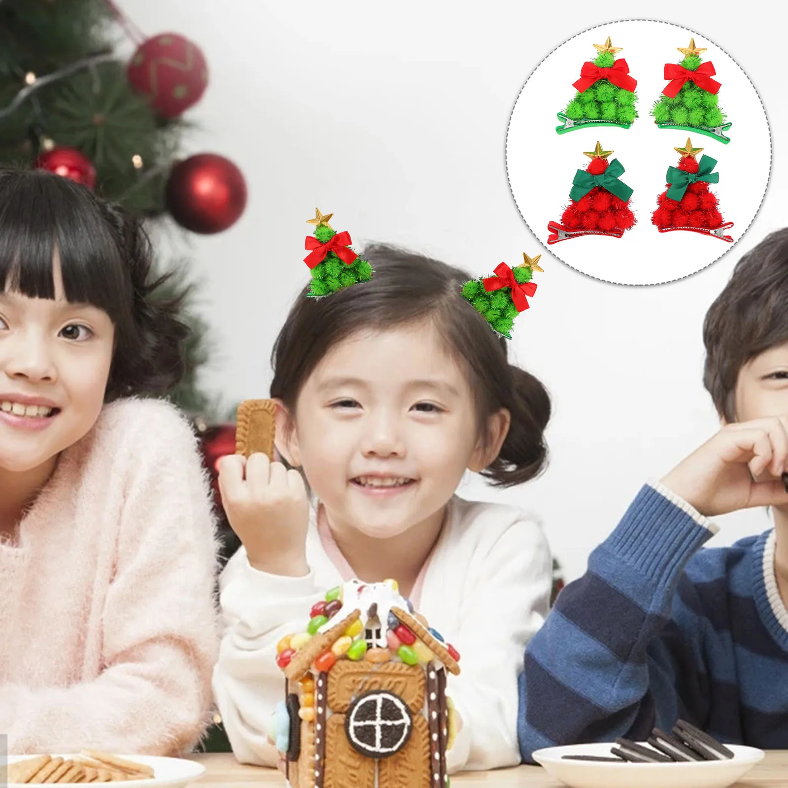 

Christmas Tree Hair Clips for Pairs Child Headpiece Ball Accessories Xmas Barrette Christmas Hairpin Gifts