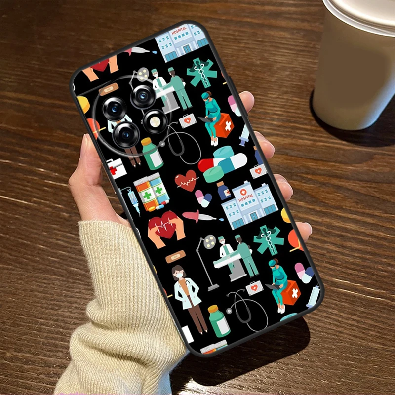 ممرضة الصحة الطبية القلب ل OnePlus 13 12 11 10 9 Pro 10T 12R 13R 13s حافظة ل OnePlus Nord 5 CE 2 3 4 Lite N20 N30 #6