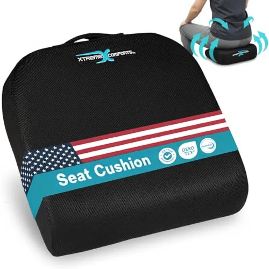 

Seat Cushions Office Chair Cushions for Desk, Car, Wheelchair Ergonomic Memory Foam Seat Cushion for Support and Comfort Helps