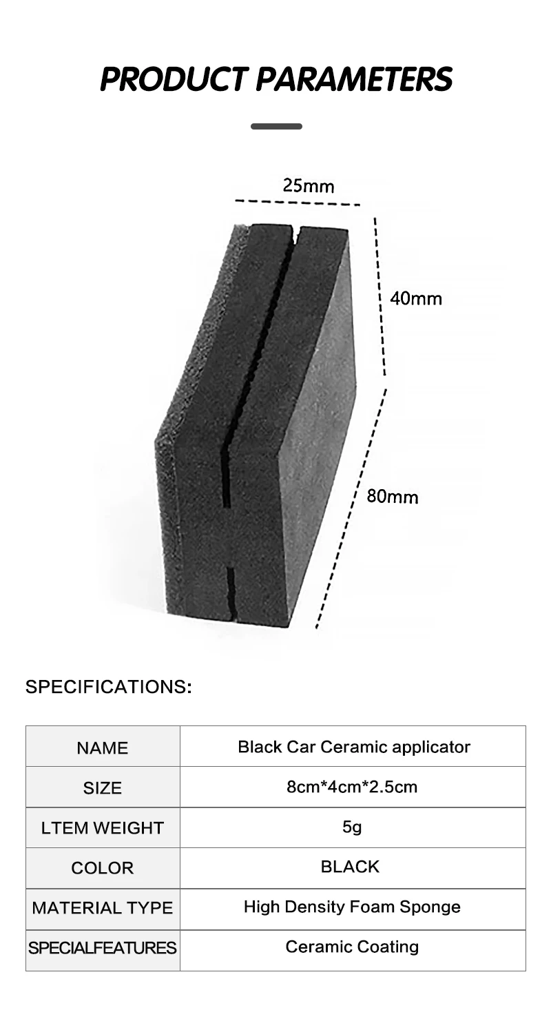 Lucullan Neue Anti-drop Design Auto Keramik Beschichtung Dressing Applikator Auto Glas Farbe Nano-Mantel Schwamm Pad – Detail 5