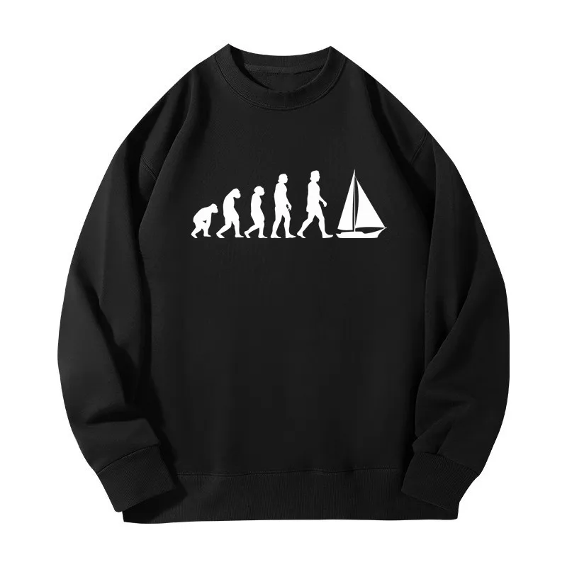 

Men's Autumn Winter New Multi-color Sweatshirt Sailing Evolution Printed Round Neck Long Sleeve Top Hundred Clothing