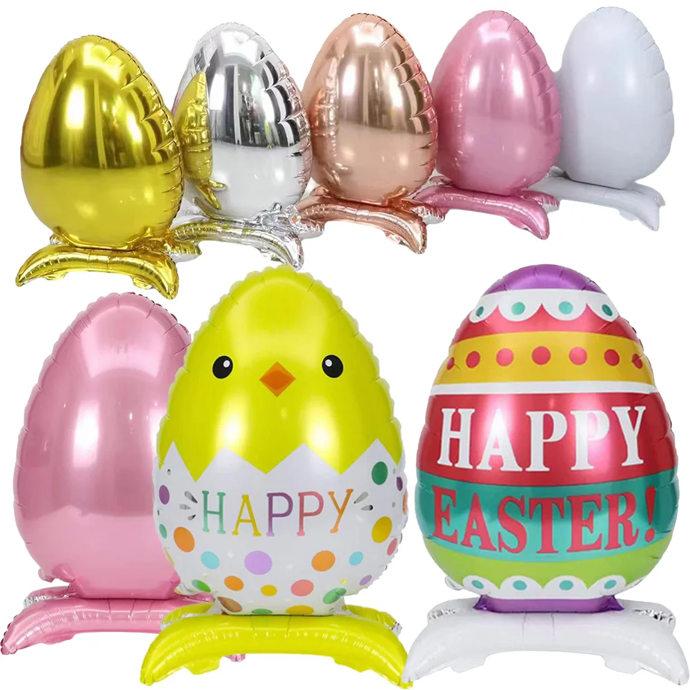 

Easter 2024 Decor 4D Standing Balloons Standard for Ornamental Eggs inflatable Balloons Toy Gift Eggs Easter Table Centerpiece