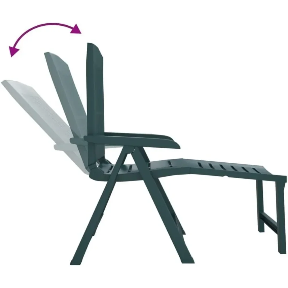 Sun Lounger Green Plastic,Adjustable Sun Lounger: Foldable, WeatherResistant Outdoor Patio Chair Outdoor Furniture