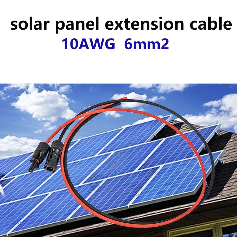 10AWG 6mm2 Solar PV Systems Tinned Copper Red Black Extension Electrical Wires for RV Boat Marine Outdoor Auto Car Photovoltaics