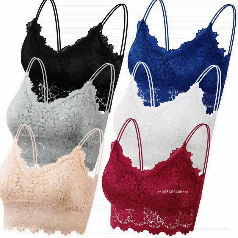 Sexy Lace Bras Top Comfortable Bralette Solid Color Women Underwear Female Hollow Out Wireless Breat