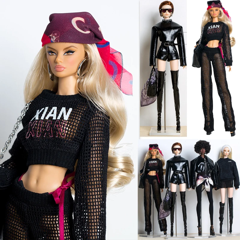 1/6 Xianxian Supermodel Doll Clothes COOL GIRL Fashion Sportswear Jackets Pants Bags Set 30cm Dress Up Doll Clothing Accessories