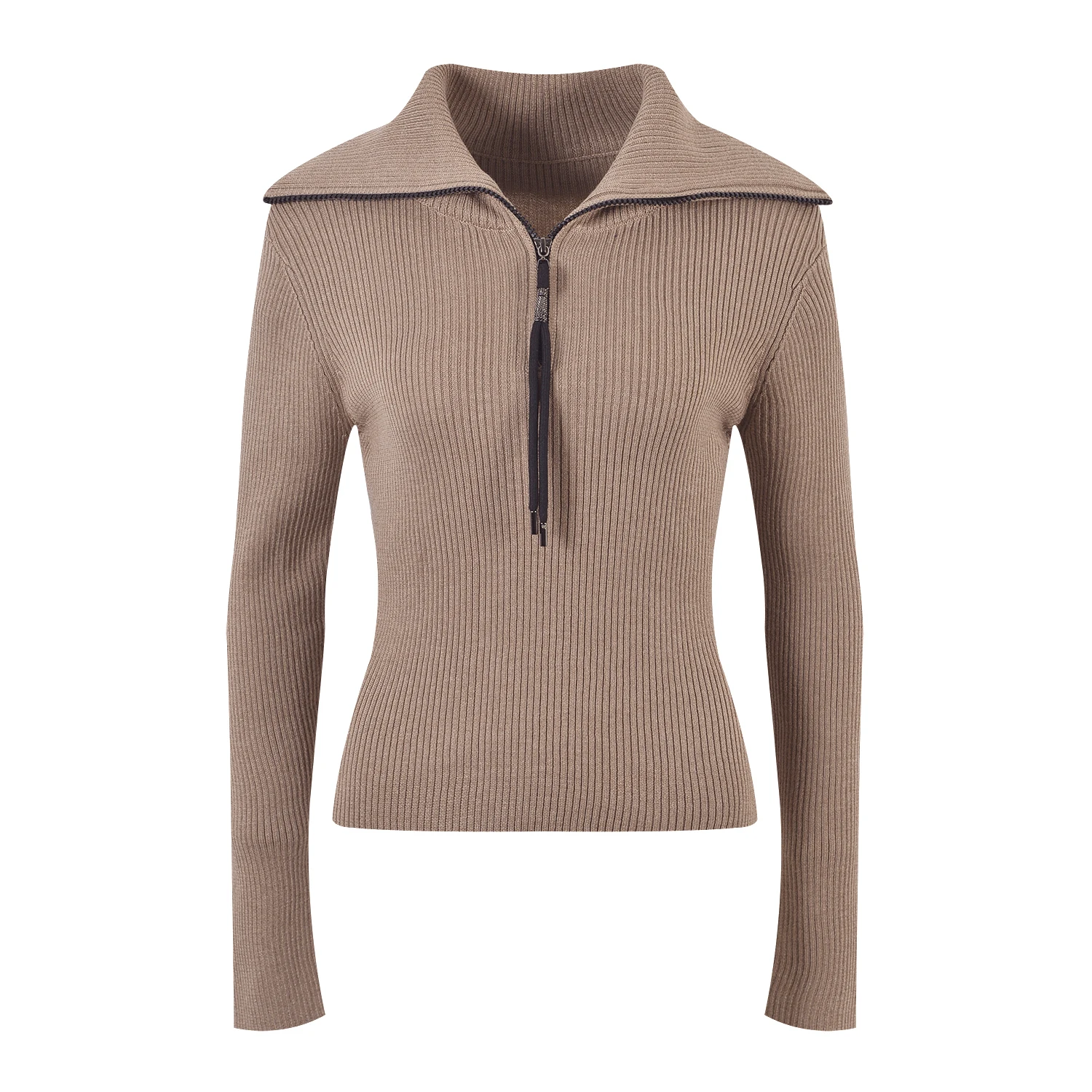 Versão high-end europeu sle luxo malha lã camisola dr bla longo sve fino ajuste camada base dr faion feminino