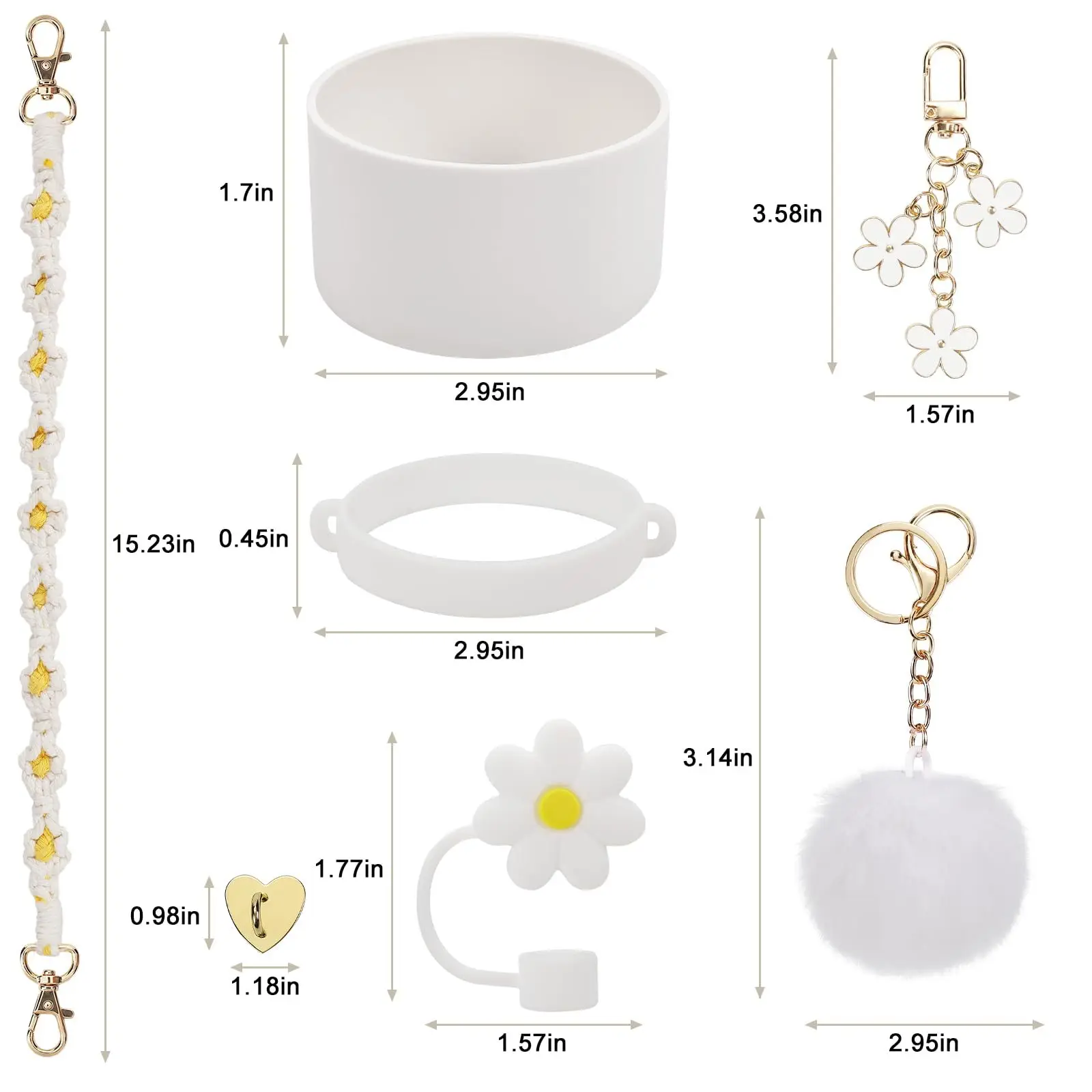 7 قطعة غطاء من القش مخصص لملحقات كأس ستانلي حقيبة حمل قبعات من القش غطاء كوب واقي من الغبار الديكور الغطاء السفلي