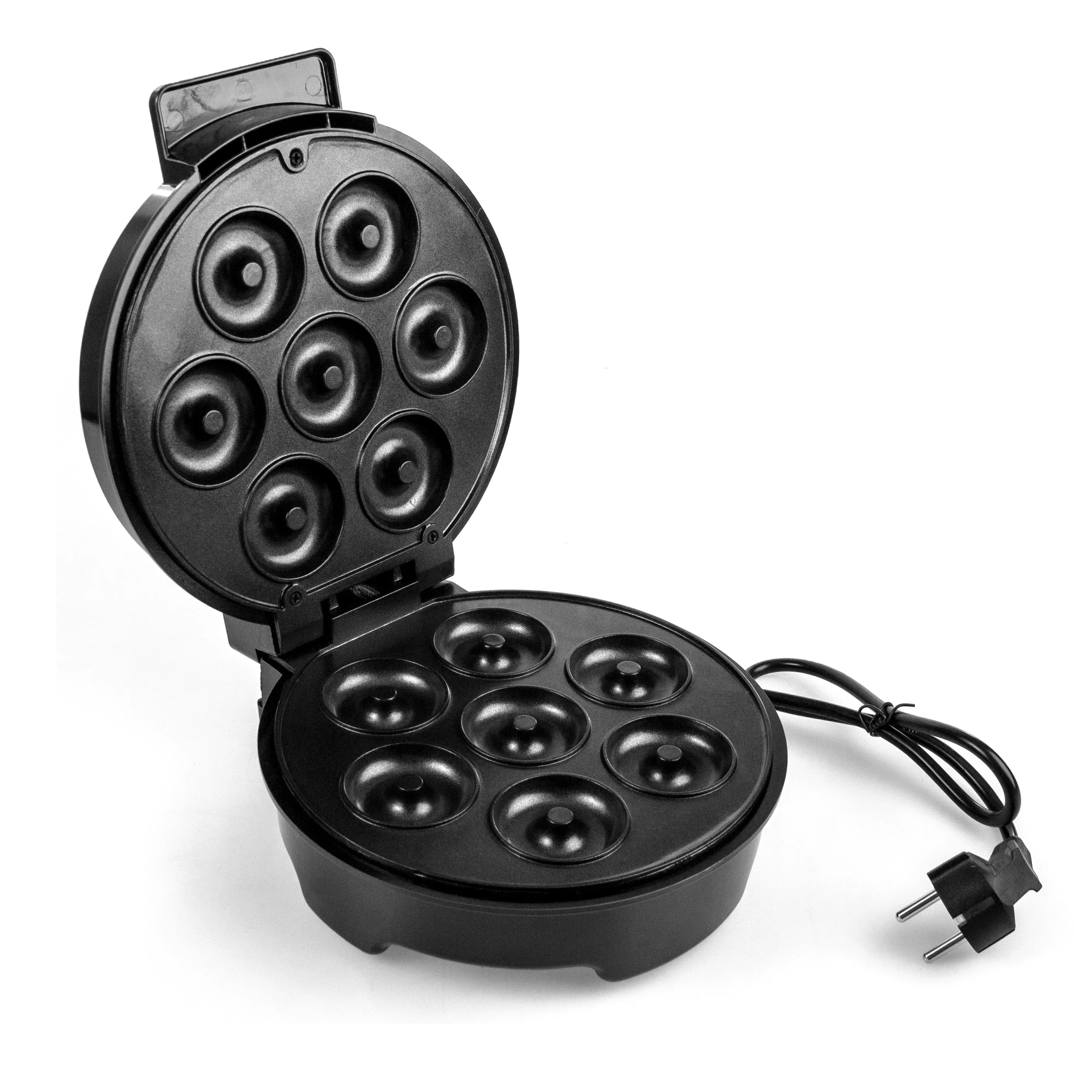 ماكينة صنع الدونات الكهربائية المحمولة وسهلة التشغيل تناسب 7 دونات - مثالية للإفطار والوجبات الخفيفة والحلويات