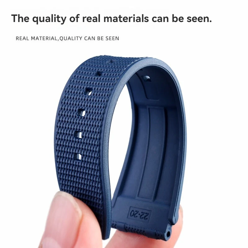 Correa de reloj de caucho fluorado compatible con Breitling de 22 mm y 24 mm – Correa premium Avenger/SuperOcean, pulsera de reloj mecánica duradera