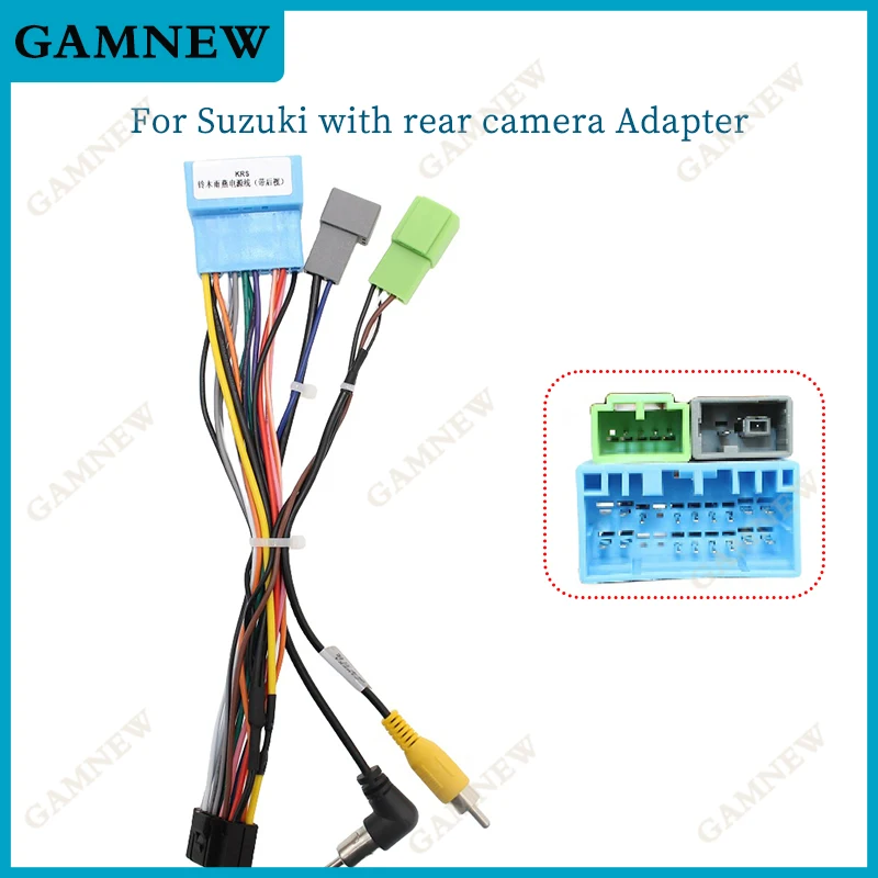 Car Audio 16PIN Adaptor Wiring Harness with rear camera Aadpter For Suzuki Swift Vitra Stereo Install Aftermarket Power Cable