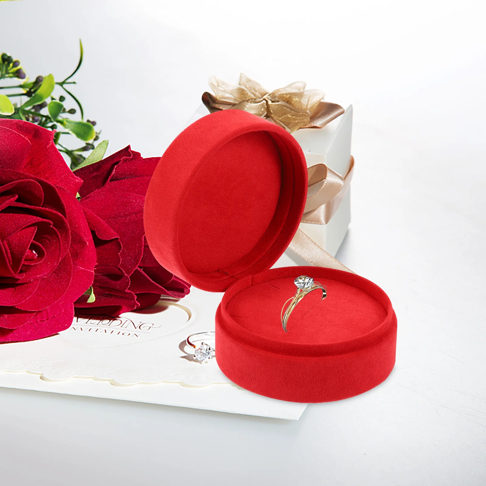 

Jewelry For Women Packaging Box Portable Ring Case Sturdy Ring Organizer With Soft Pillow Necklace Holder Storage Box For Rings
