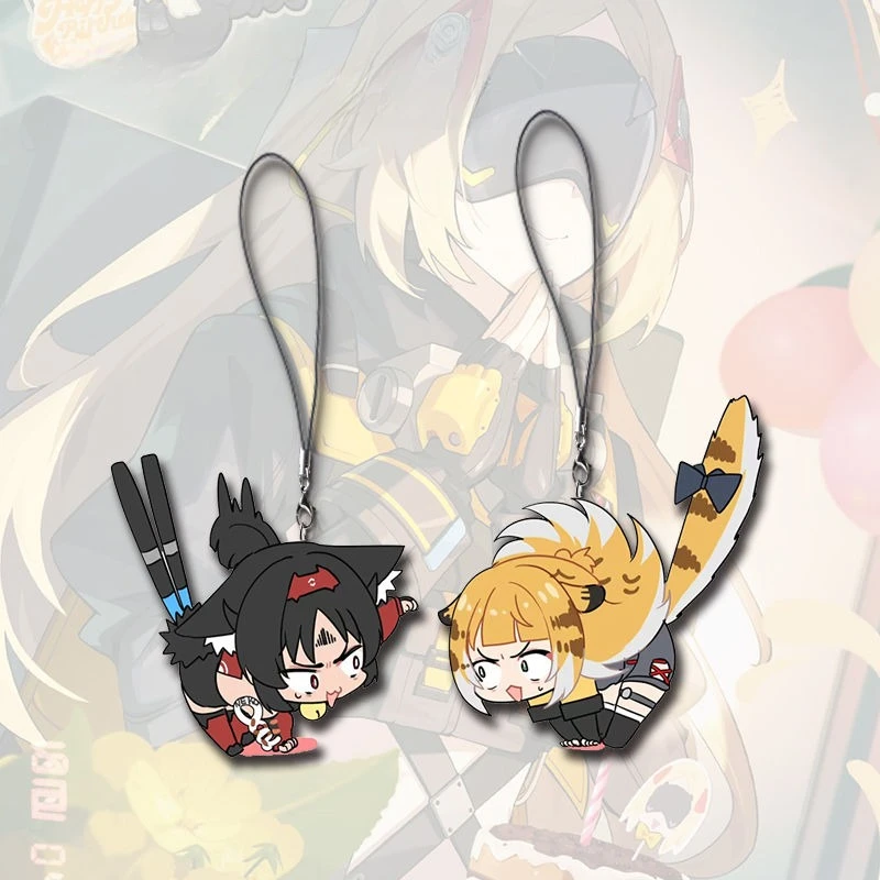 Game Zenless Zone Zero Ju Fufu Nekomiya Mana Anime Cosplay Figure Acrylic Keychain Mobile Phone Hanging Rope Pendant Gift