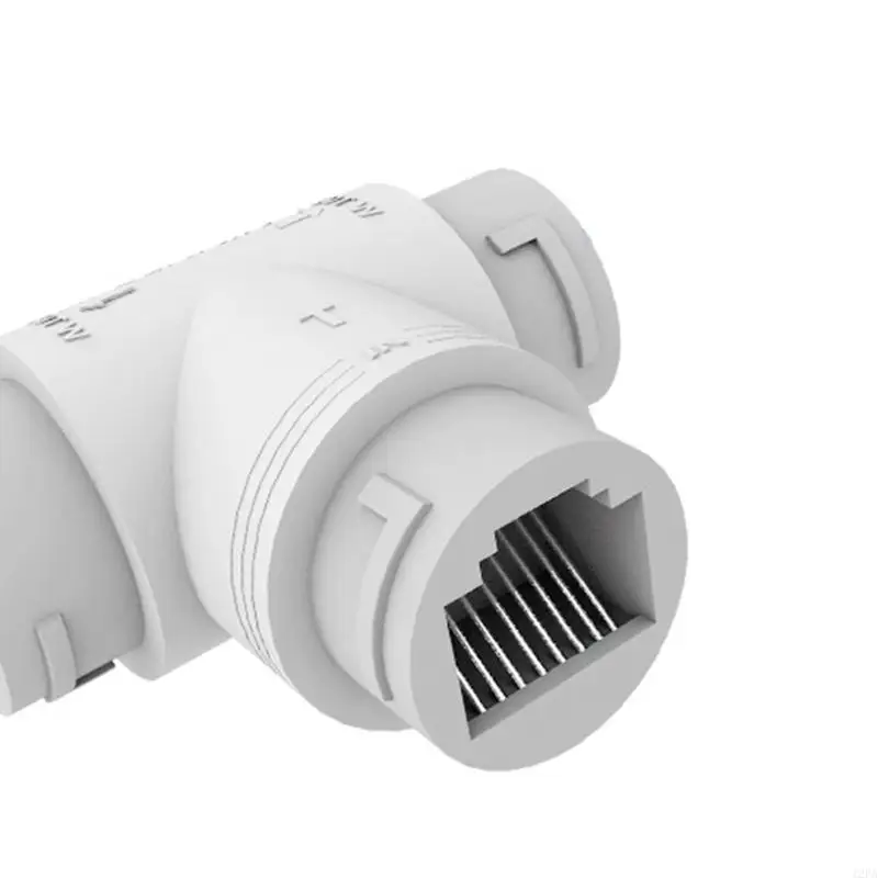 Y5H POE Camera Simplified Cable Connector Splitter 2-in-1 Cable Connector Three-way RJ45 for Head POE Camera Install