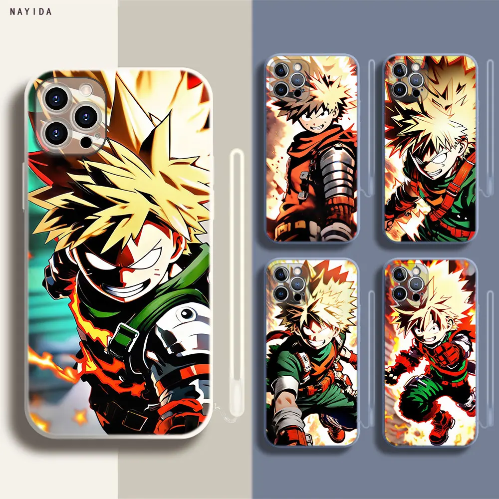 Soft Silicone Phone Case For Apple iPhone 15 14 13 12 11 Pro X XS Max XR Plus Mini Cover Bakugo Boku no My Hero Academia BNHA