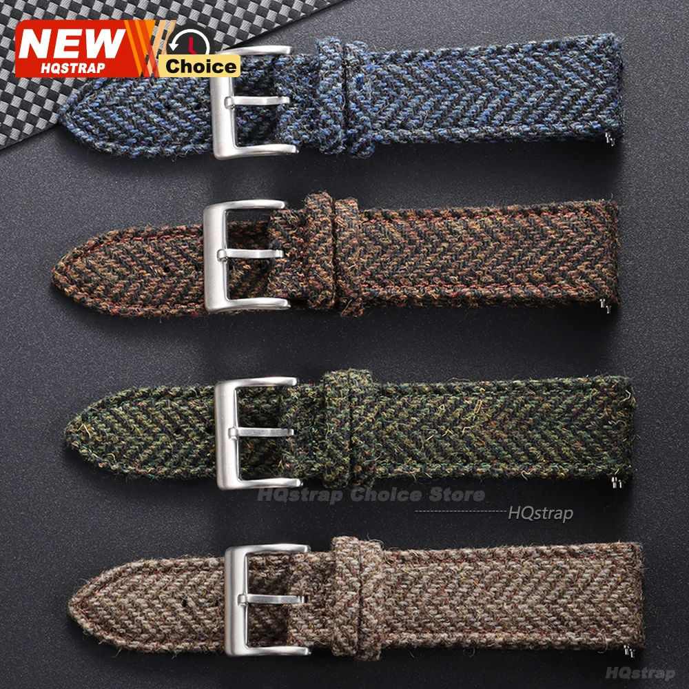 Vintage Nylon 18mm 20mm 22mm Band for Omega WatchStrap for Seiko Bracelet for Rolex Smartwatch Universal Wristband Quick Release