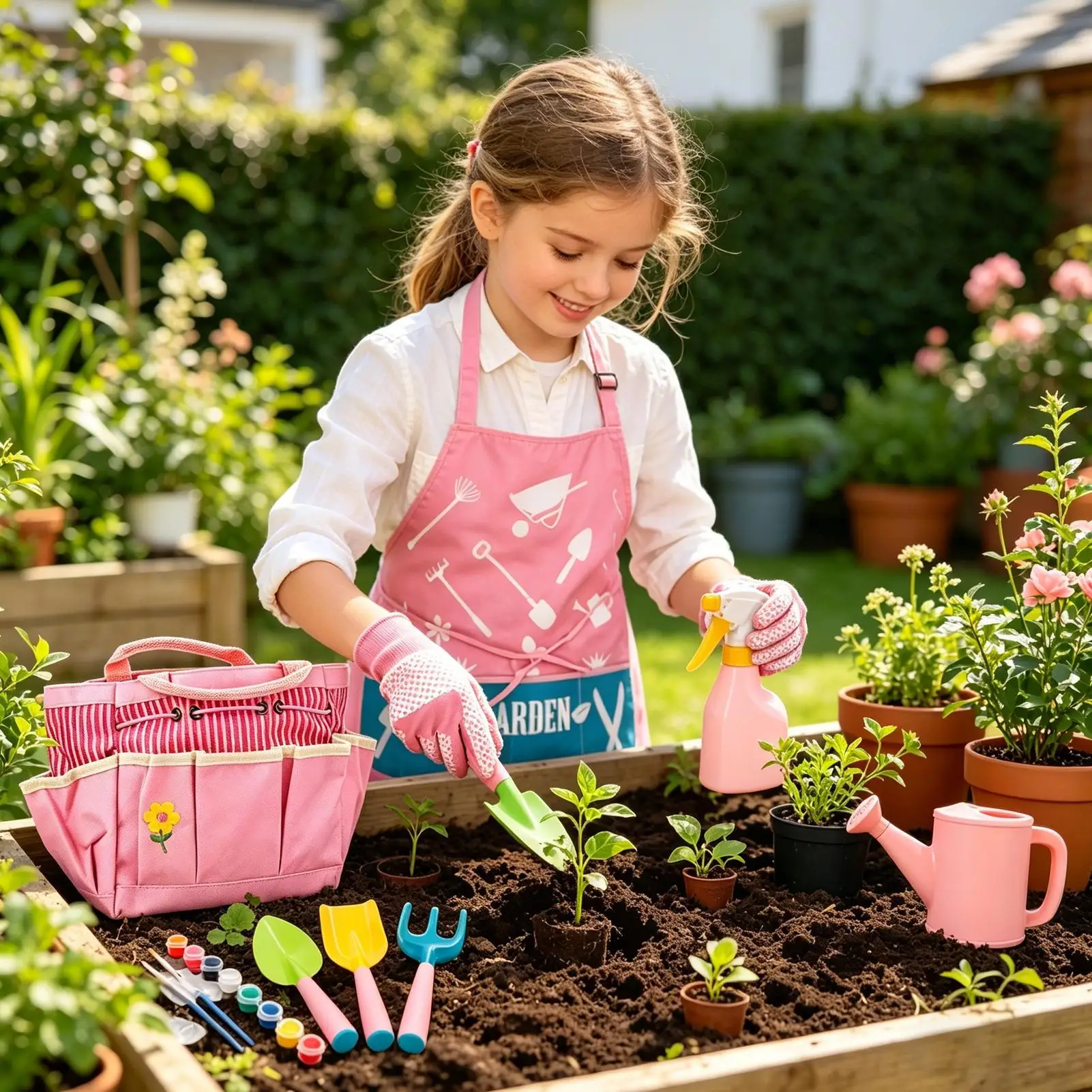Kids Gardening Kit Lightweight Ergonomic Outdoor Toys Girls Gardening Set Kids Yard Tools For Children Boys Girls Family Home