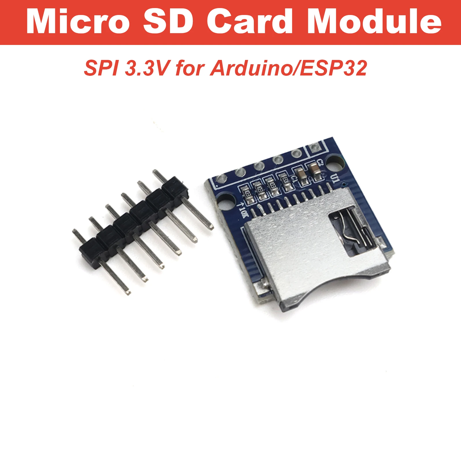 Micro SD Card Module SPI 3.3V TF Card Headers NOT Soldered for Arduino ESP32 Data Logger Memory Shield Breakout Board DIY
