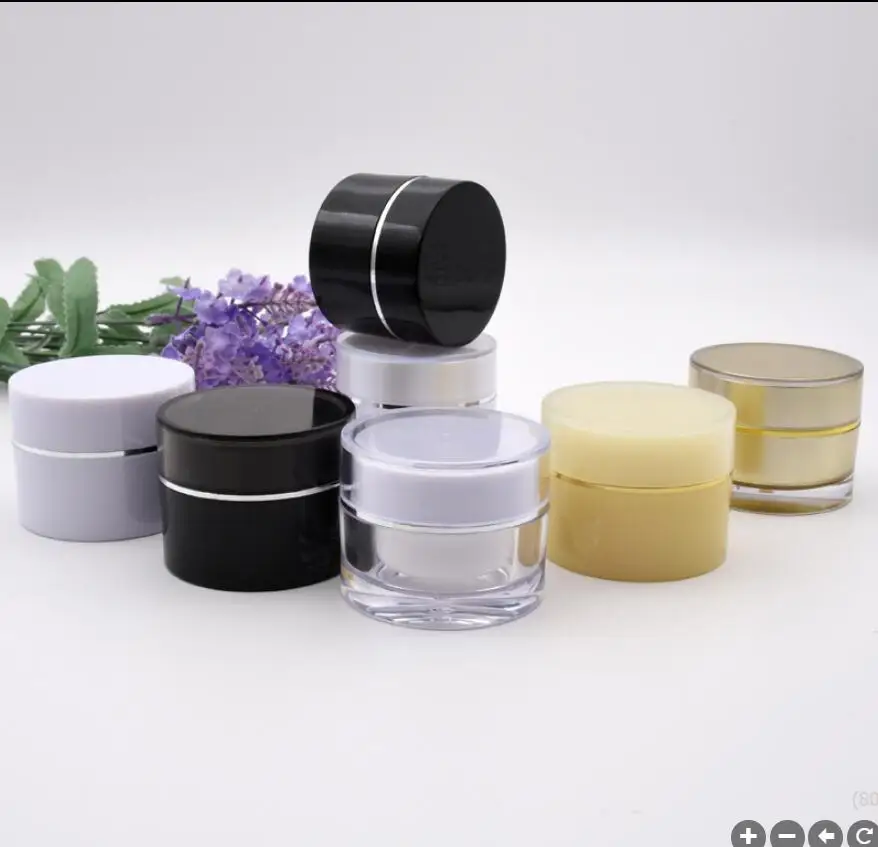 

15G/20G Acrylic straight round plastic jar pot tin bottle eye cream/day night moisturizer/essence gel art nail sin care packing