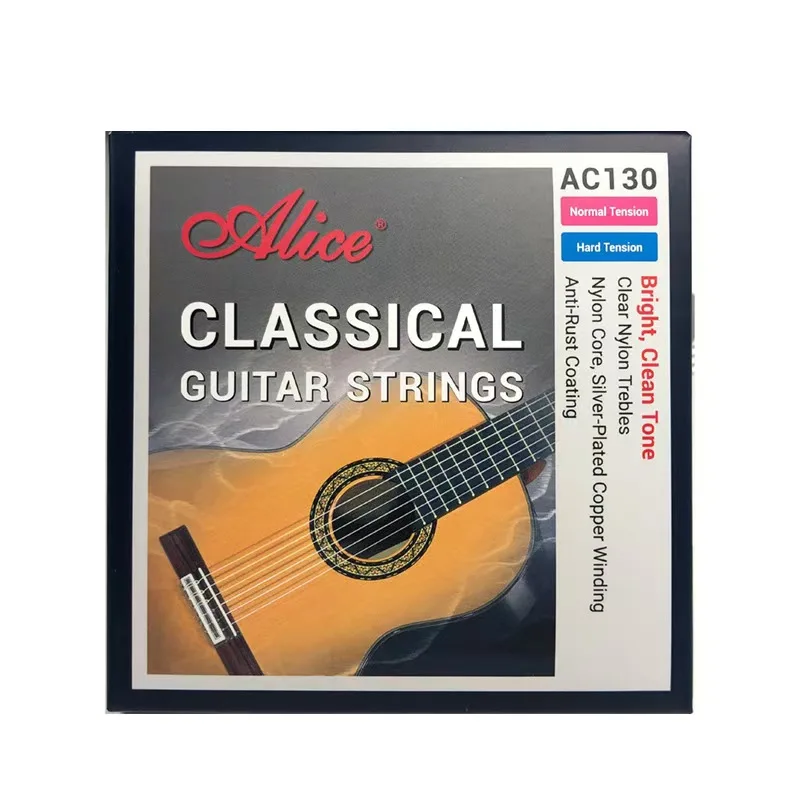 N/H Tension Classical Guitar Strings, Classic Nylon Guitar 6 Strings Tension 28-44 Gauge with Anti-Rust Coating