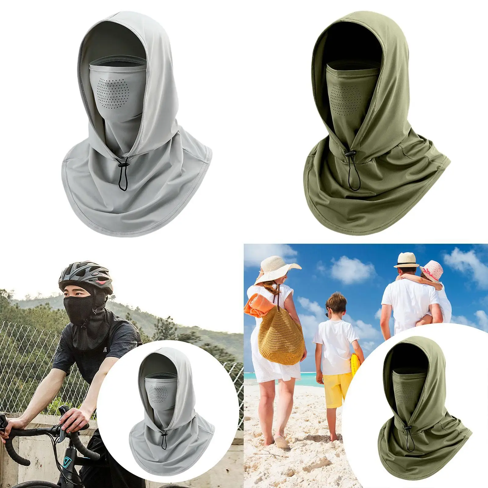 

Balaclava Face Mask for Men Women Windproof Neck Guard Cooling Hat Ice Silk for Running Riding Snowboarding Skating Outdoor