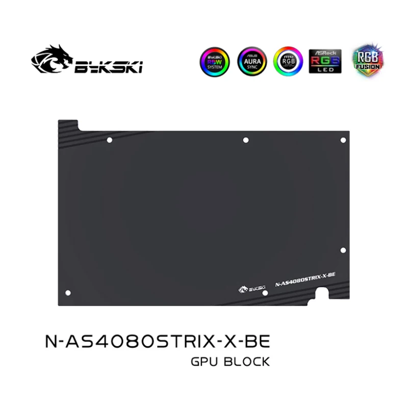 Imagem -06 - Bykski-radiador de Refrigeração de Cobre Bloco de Água para Asus Rtx 4080 Super Rog Strix Cartão Gpu Tuf Gaming Rgb Sync N-as4080strix-x