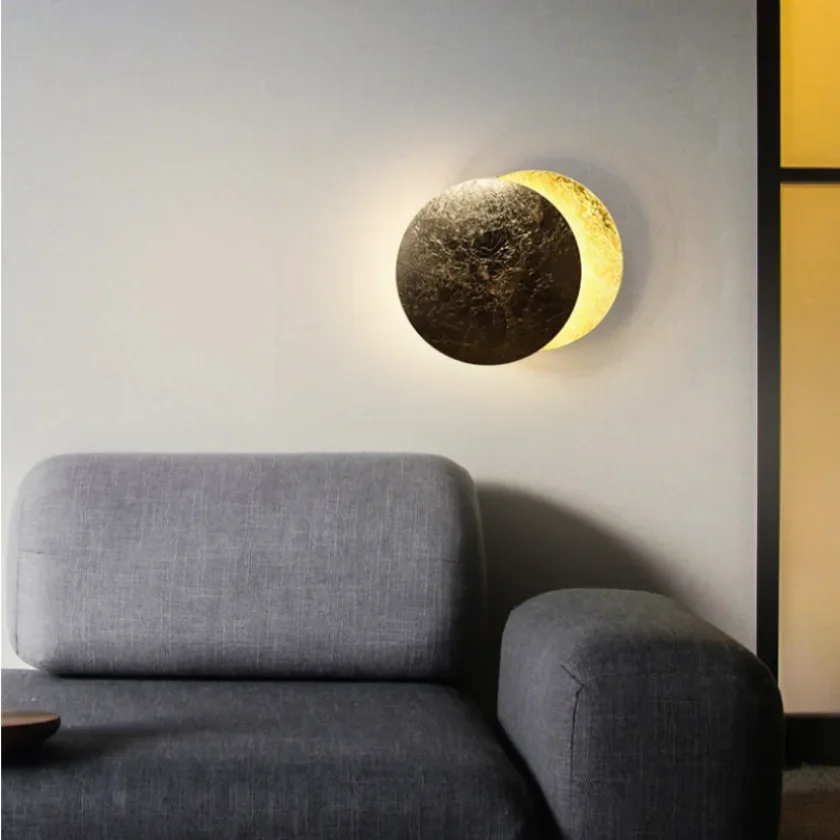 Modern Solar Eclipse Led Wall Sconce Lights for Bedroom Living Room Restaurant Decoration Background Lamp Moon Hotel Lighting