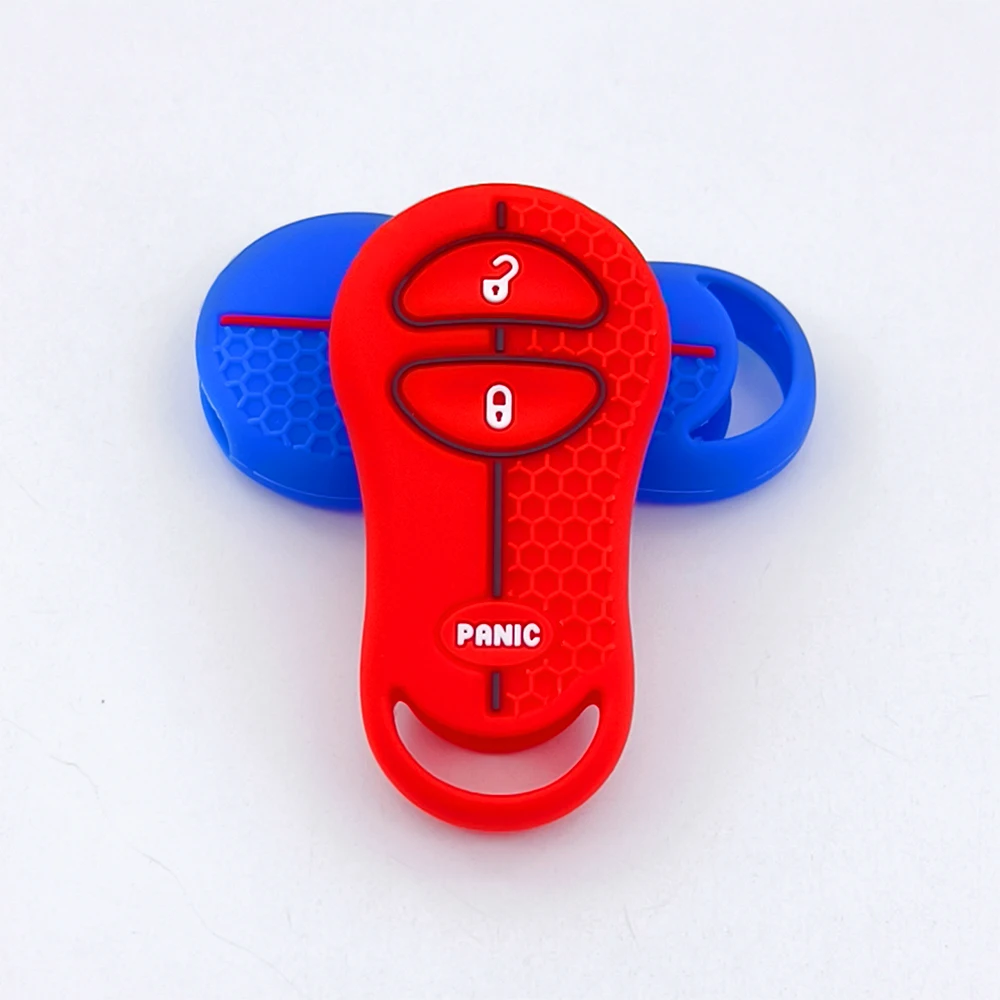 Xinyuexin Silicone Car Key Case Cover for Chrysler Liberty Dodge Stratus Jeep 3 Button Remote Key Shell Fob Protection 2 Pcs/lot