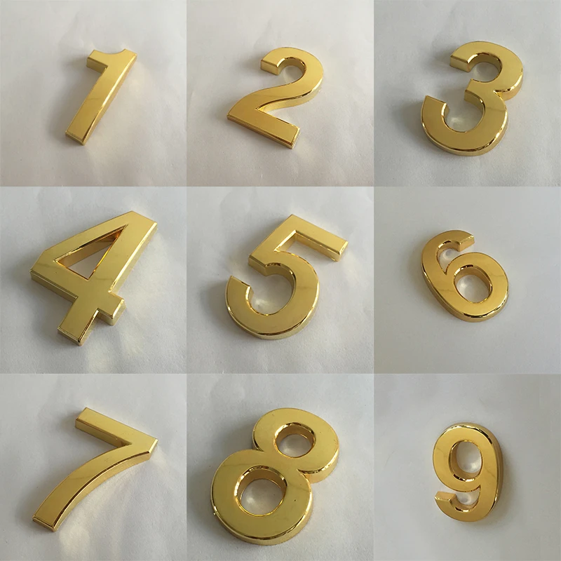 3.5*2.3*0.5Cm 3D Numeral Plate Self-Adhesive Plastic Plaque Sign Gate Digits Number Tag Home Apartment Cabinet Table Door Number