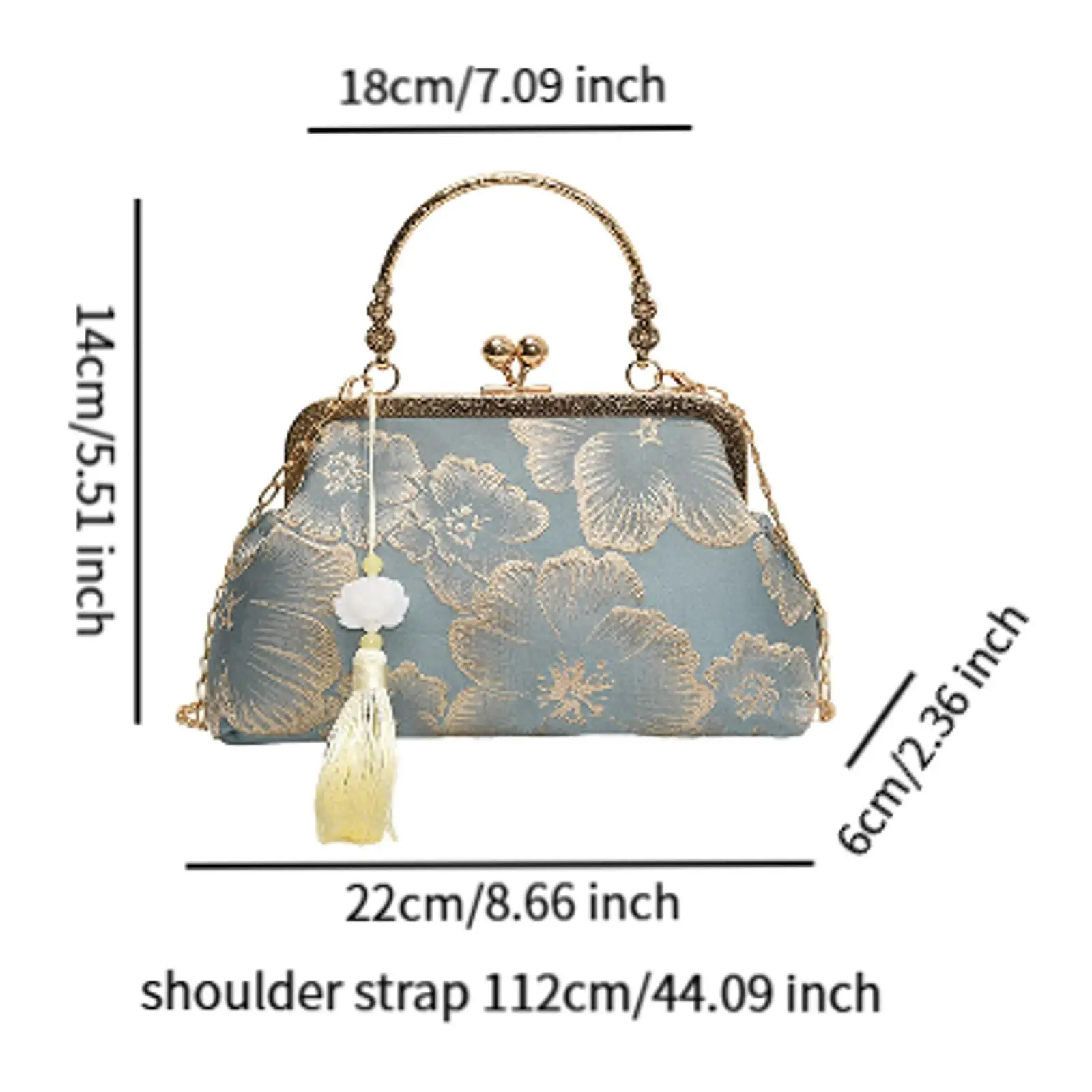 محفظة كيس لوك كروس بودي مع حقيبة كتف بسلسلة وحزام على شكل سلسلة