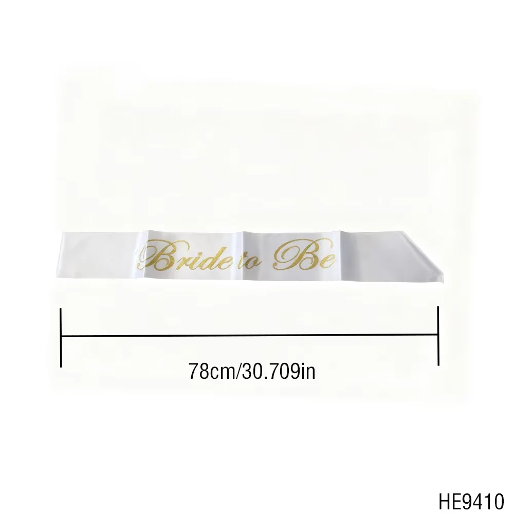 PESENAR Dies ist ein weißes Bride To Be-Party-Gurt mit zartem und elegantem goldenem Kursiv, der für einzelne Partys geeignet ist