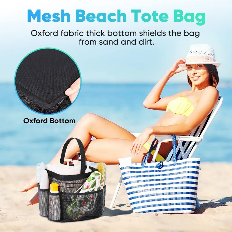 ABRT-Multi-Pocket Breathable Mesh Travel Organizer Bag-2Pcs Design For Versatile Toiletry And Cosmetic Storage With Handles