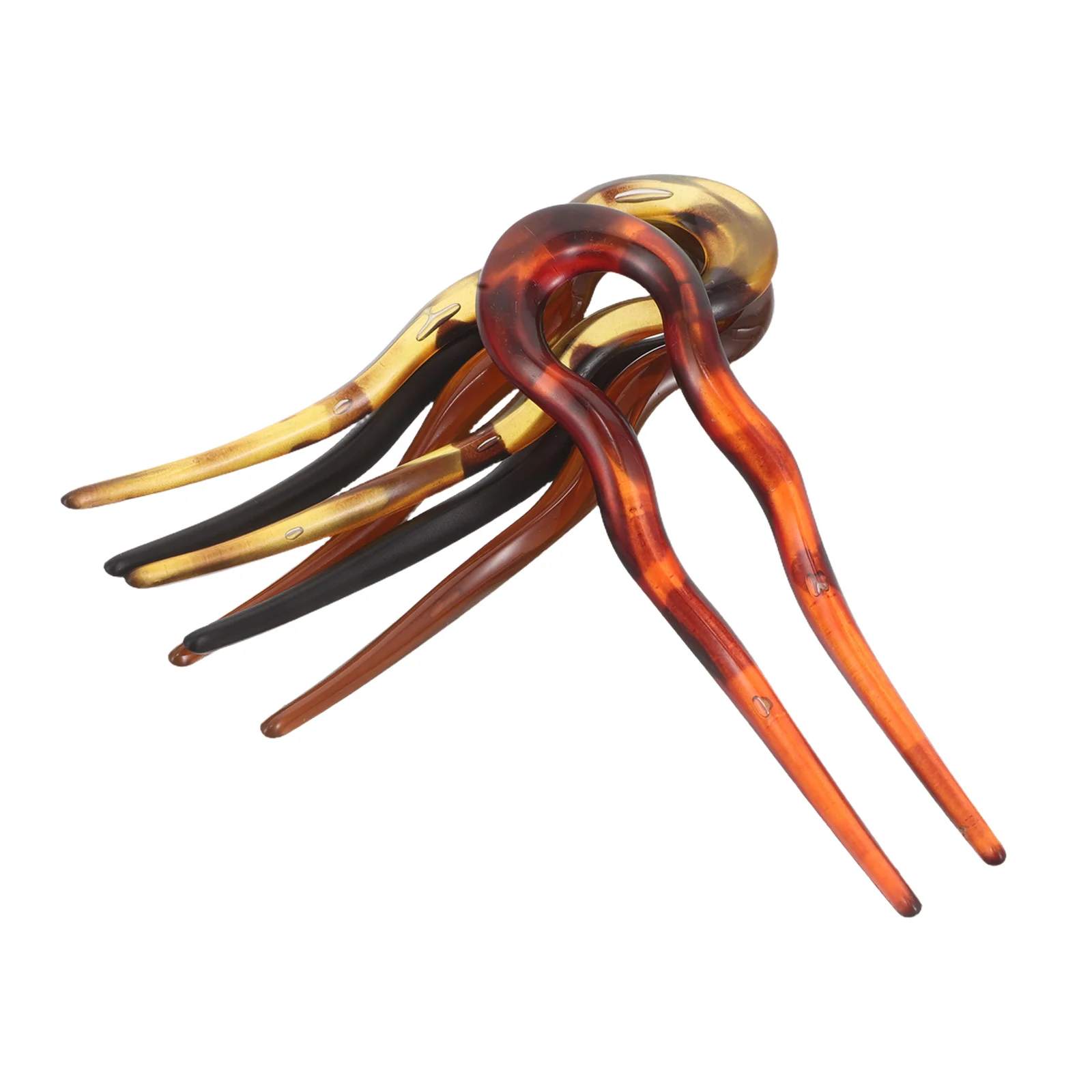 

4pcs Vintage Stick Set Leopard Print U-Shaped Chignon Pin Retro Chinese Hair Accessories Bun Styling Tool For Women Hair