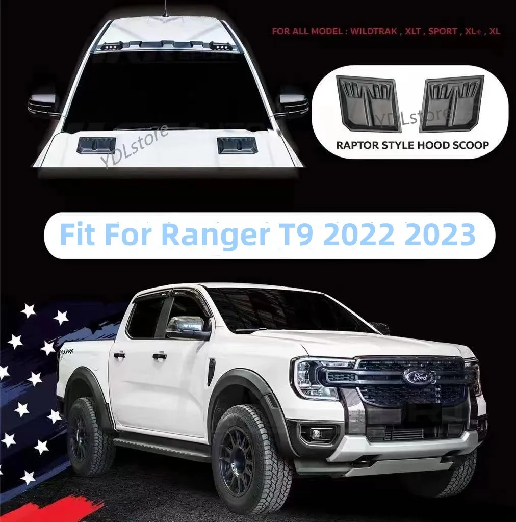 Universal Auto Luftstrom Ansaug haube Schaufel Motorhaube Entlüftung abdeckung dekorativ für Ford Ranger Everest und viele andere Autos 2St – Detail 1
