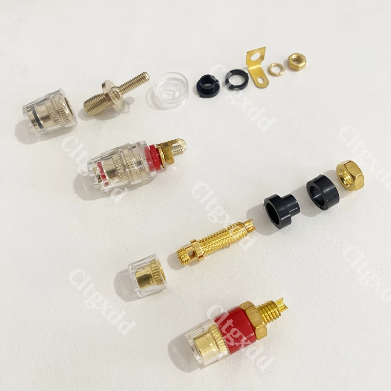 Cltgxdd 2 Stück Messingklemmen für 4-mm-Bananenstecker, CD-Audio-Lautsprecher, Anschlusskabel, Verstärker, Gewinde 31 mm/33 mm – Detail 12