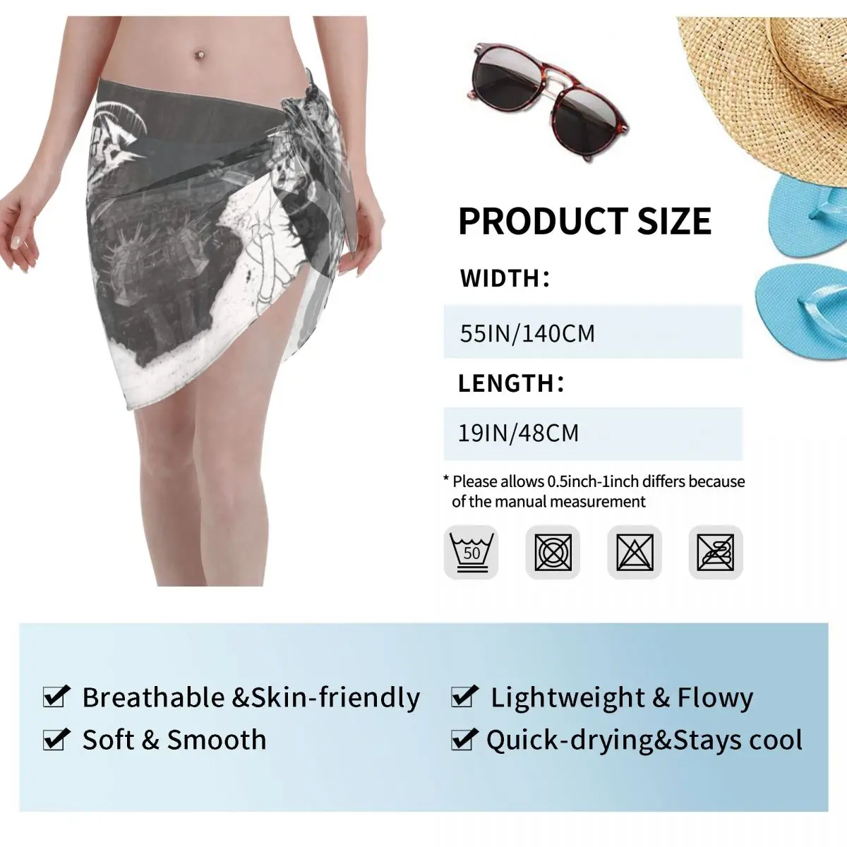 G-Ghostemanes personalizados Hip Hop Metal Rock gótico mujeres pareos cortos envoltura de playa vacaciones playa Bikinis abrigo traje de baño cubrir