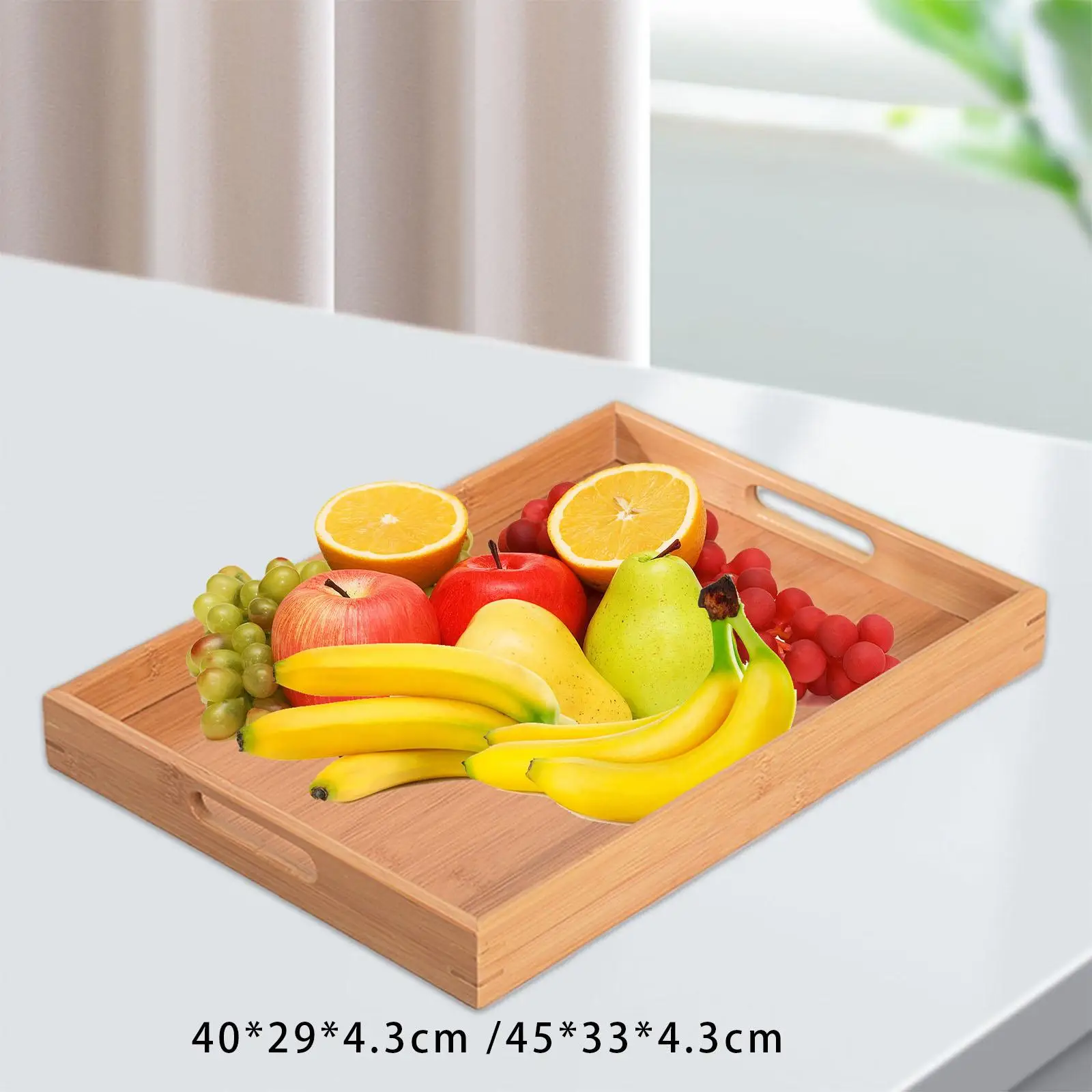 Bamboo Serving Platter for Food Fruit Snacks Eating and Serving