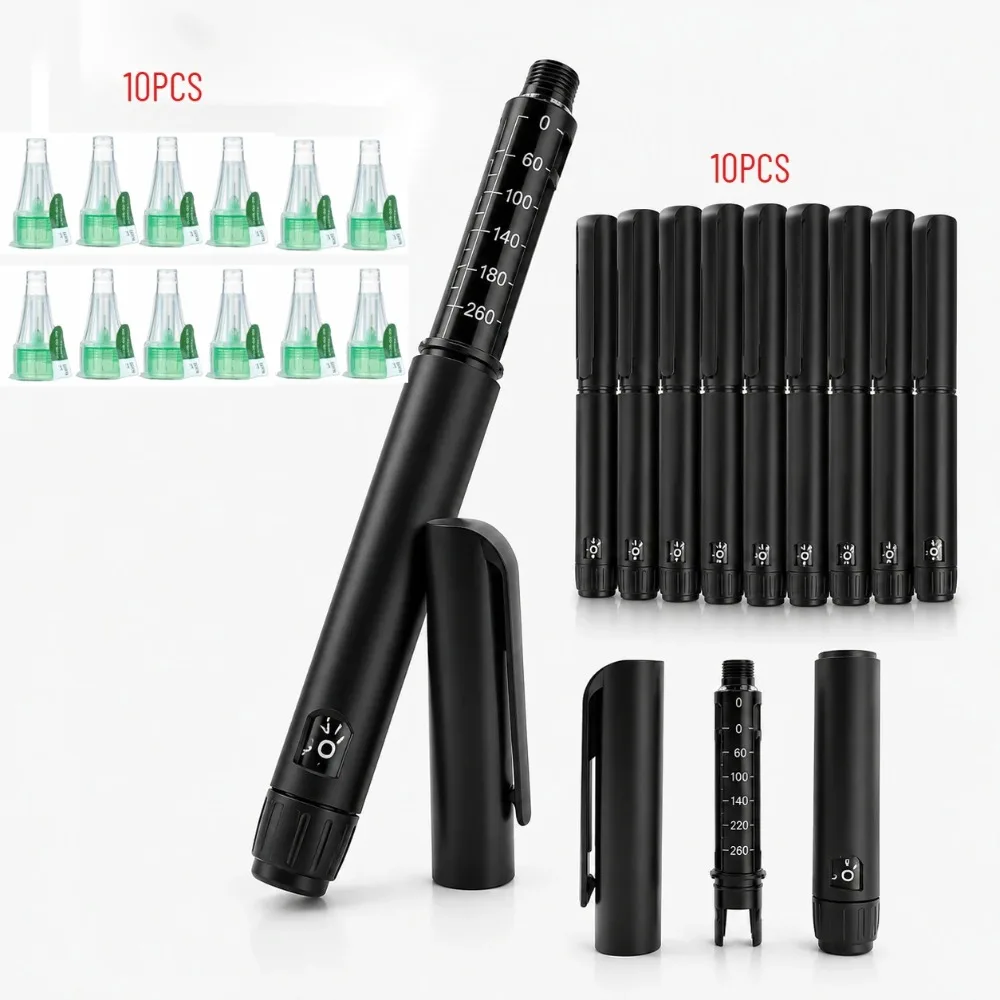 10PCS Set Disposable Sterile Injection Pens Rotary and Push Type with Adjustable Growth Hormone Dosage 60U For Insulin Peptide image 3