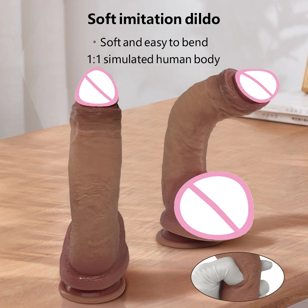 Silicone Dick Soft Skin Feel Realistic Thick Dildo Gay Masturbators Big Suction Cup Penis Anal Plug Sex Toy for Men Women